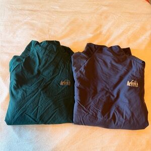 REI Co-op Green and Blue Active Pursuits Insulated Pullovers, Medium, EUC